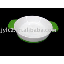 Round bakeware with silicone handle&base